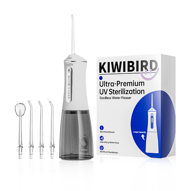 KIWIBIRD Cordless Advanced Water Flosser with UV Mode - Waterproof and Portable