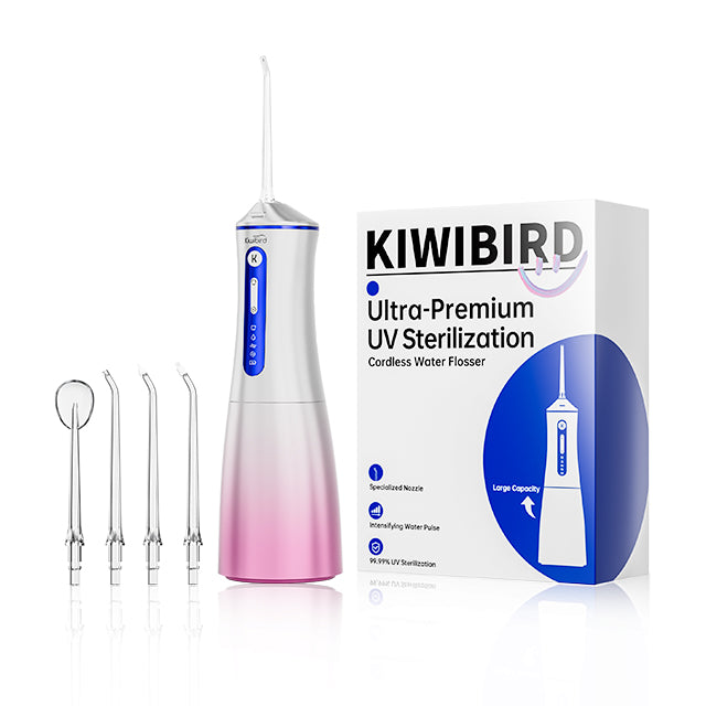 KIWIBIRD Cordless Advanced Water Flosser with UV Mode - Waterproof and Portable